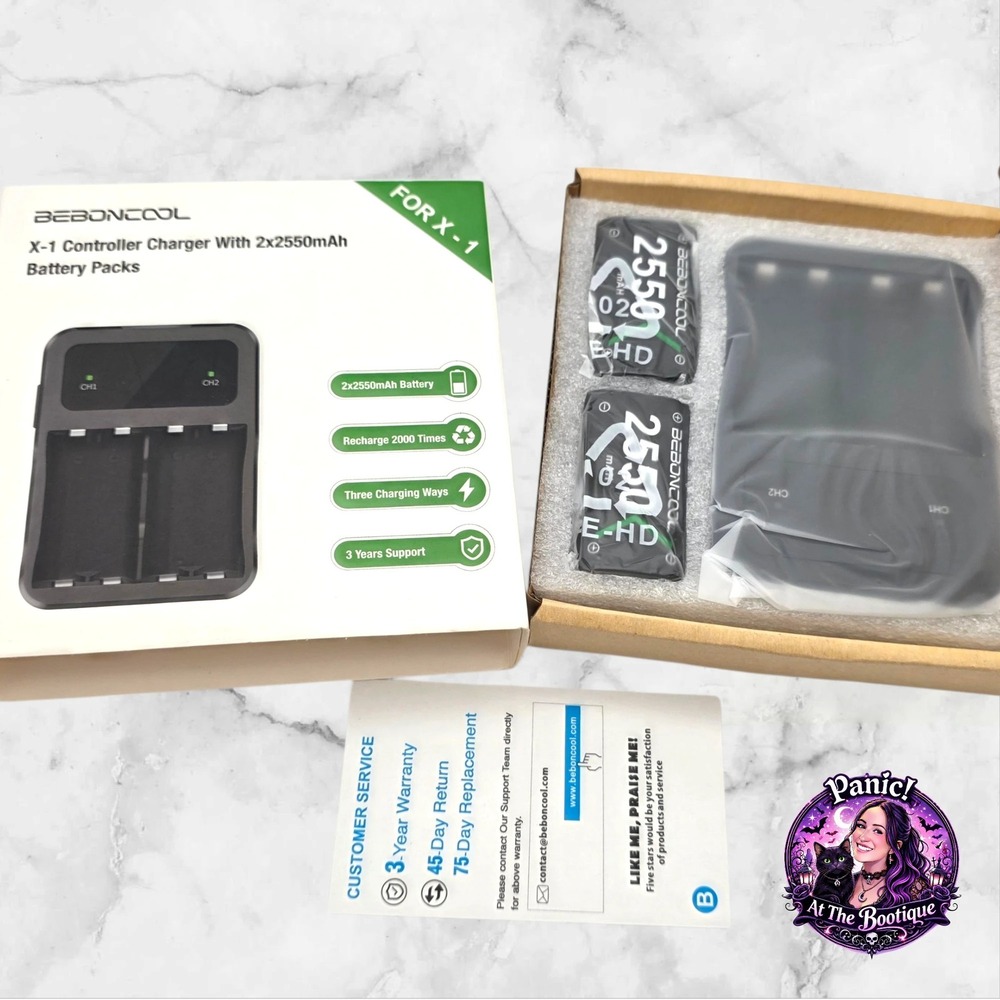 BEBONCOOL‎ X-1 Controller Charger for Xbox One 2x2550mAh Battery Packs Black New